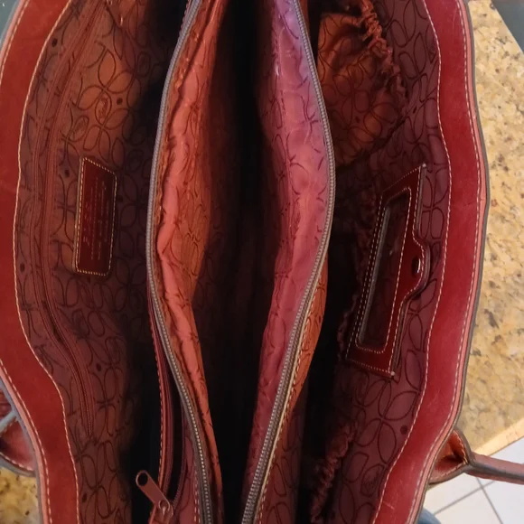 Fossil Red Leather Tote Bag - Picture 5 of 6